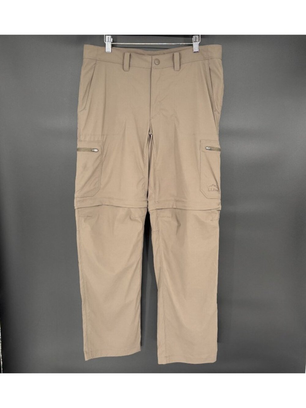 L.L.Bean Men’s Cresta Zip-Off Pants 35x32 Brown Taupe Water Resistant Hiking